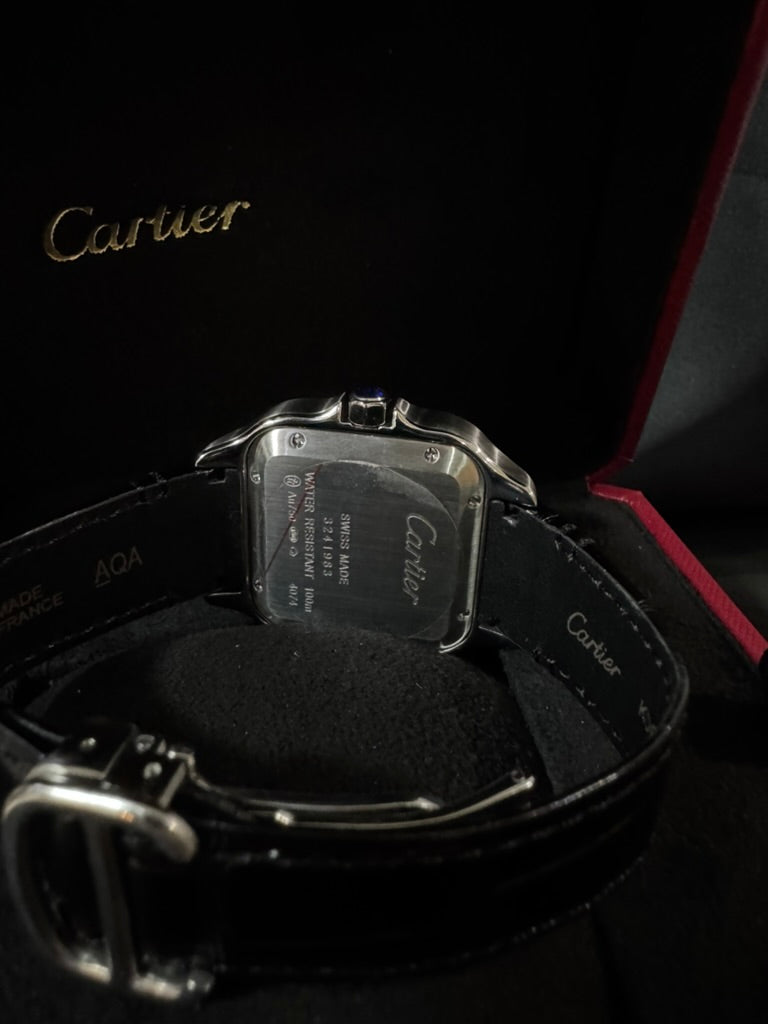 Cartier Santos  Black/Acero Piel