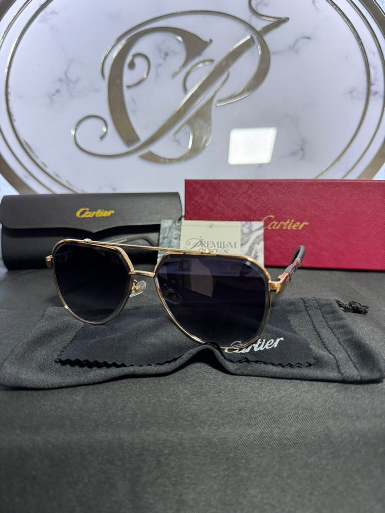Cartier Azul Con Dorado