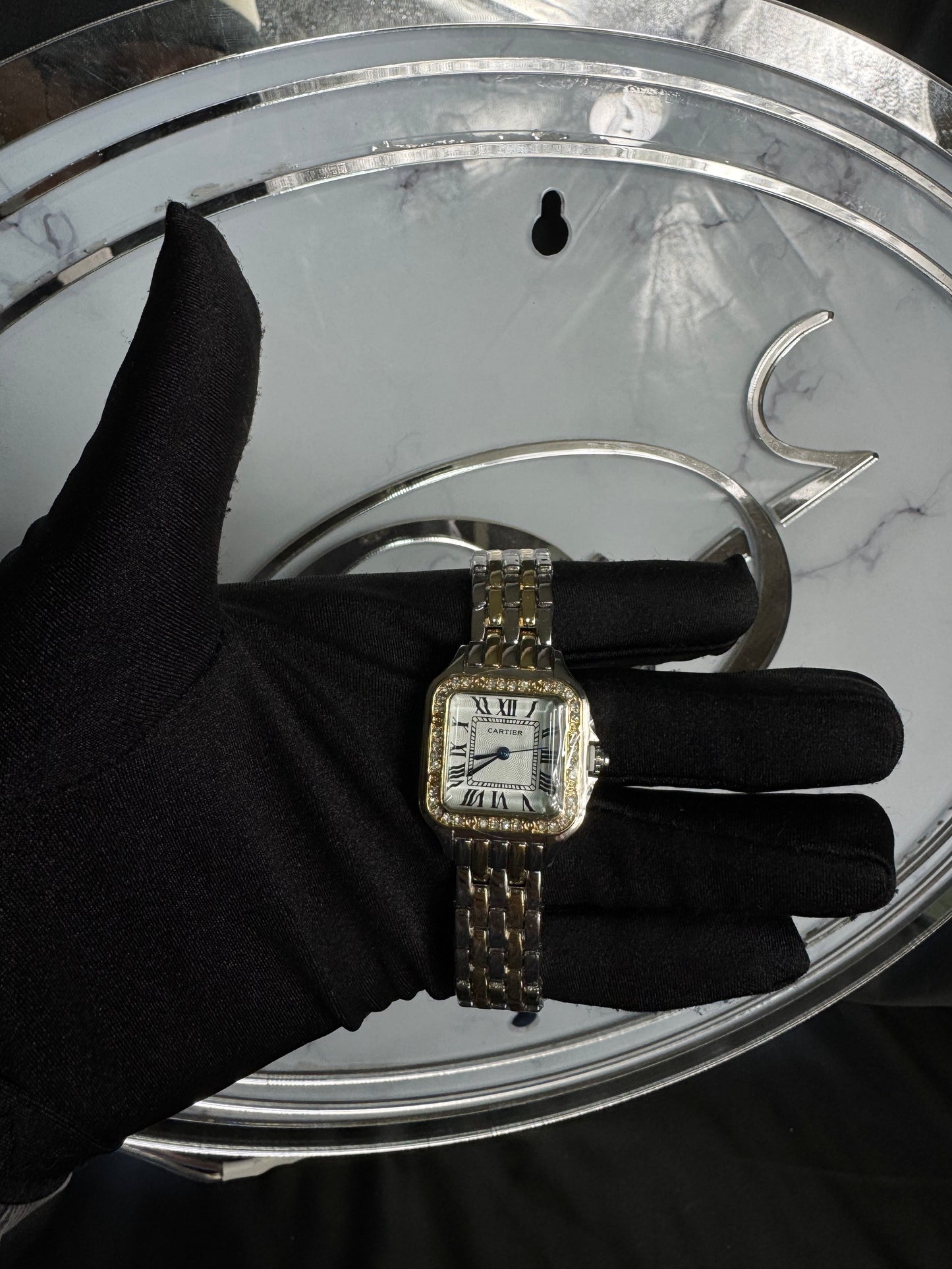 Reloj Cartier Panthere Dos Tonos con Pedrería