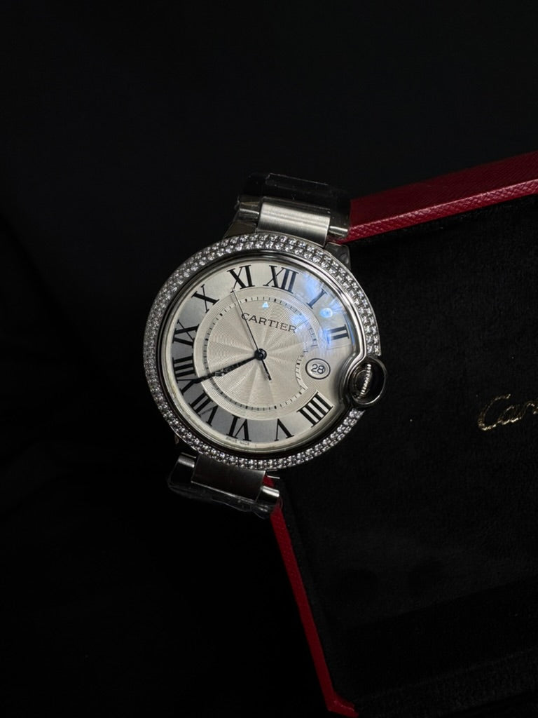 Cartier Ballon Bleu Diamantes Acero