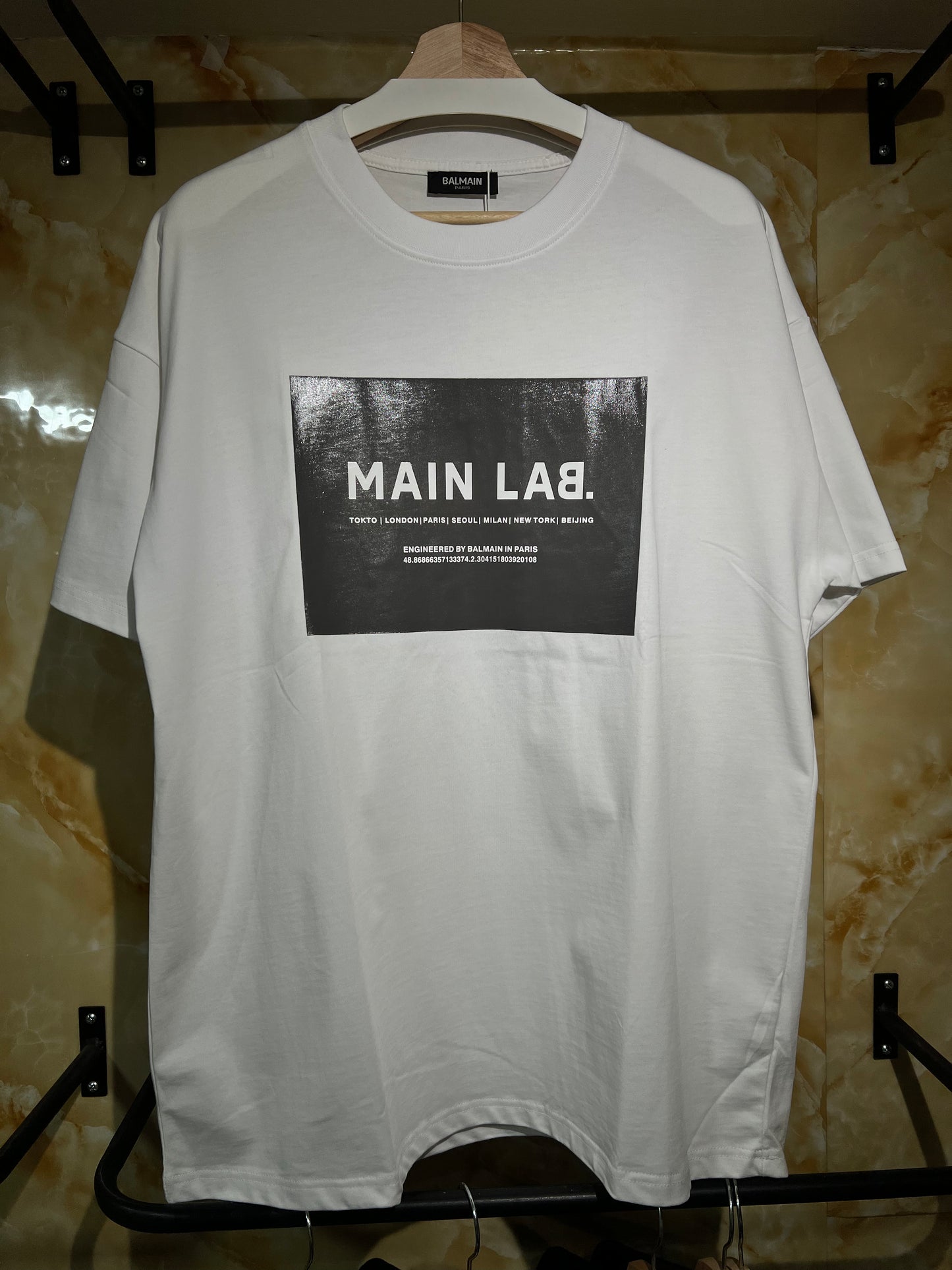 Balmain Main Lab Box Logo T-Shirt White
