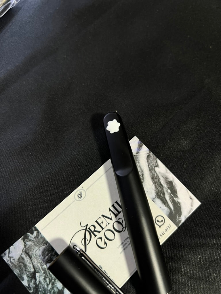 Pluma Mont Blanc Logo Negra con Plata