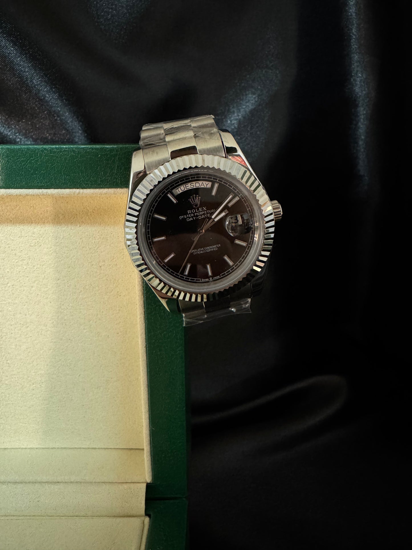Rolex Day Date Presidente Plata carátula negra