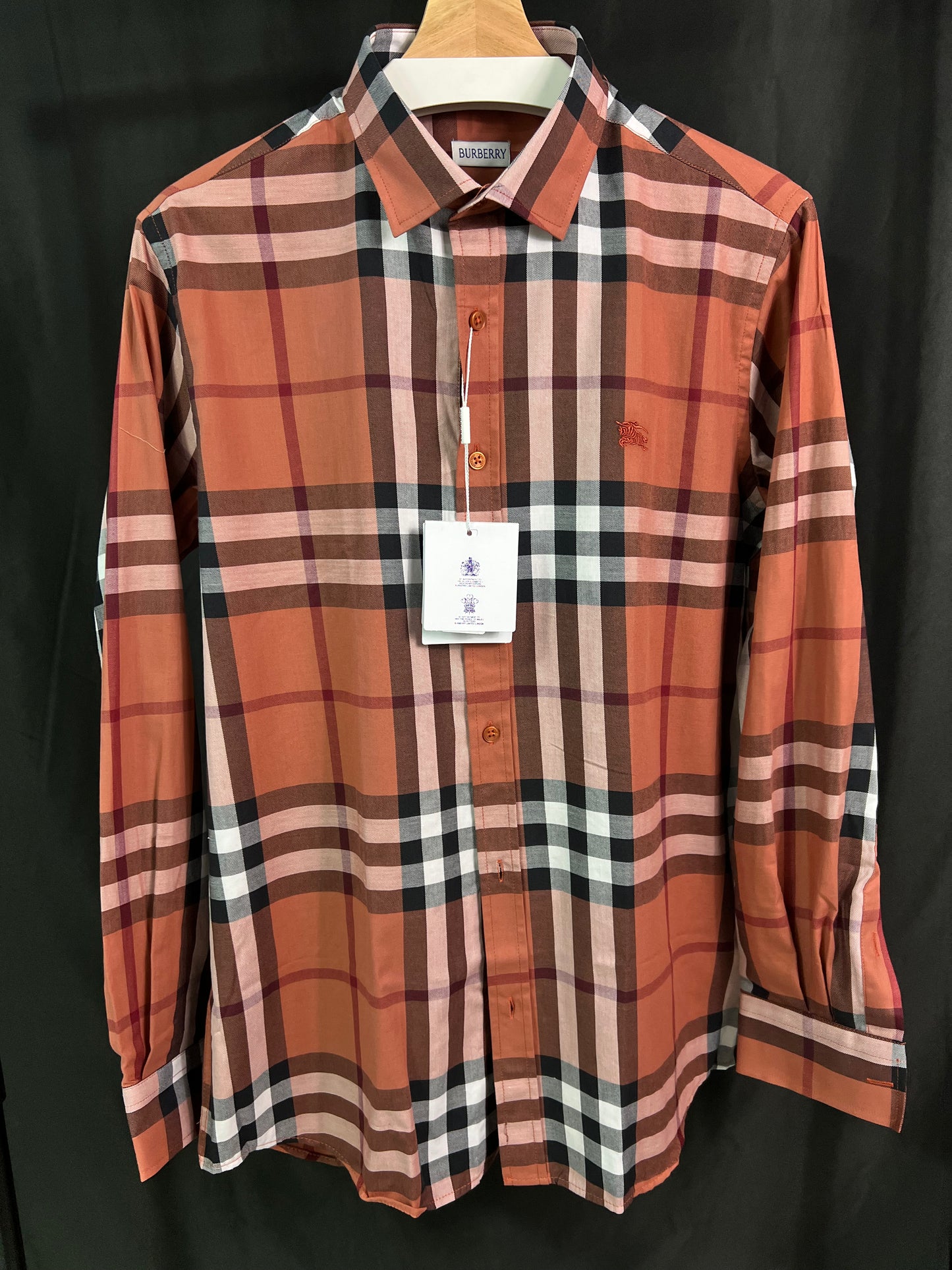 Camisa Burberry Clasica Naranja UA