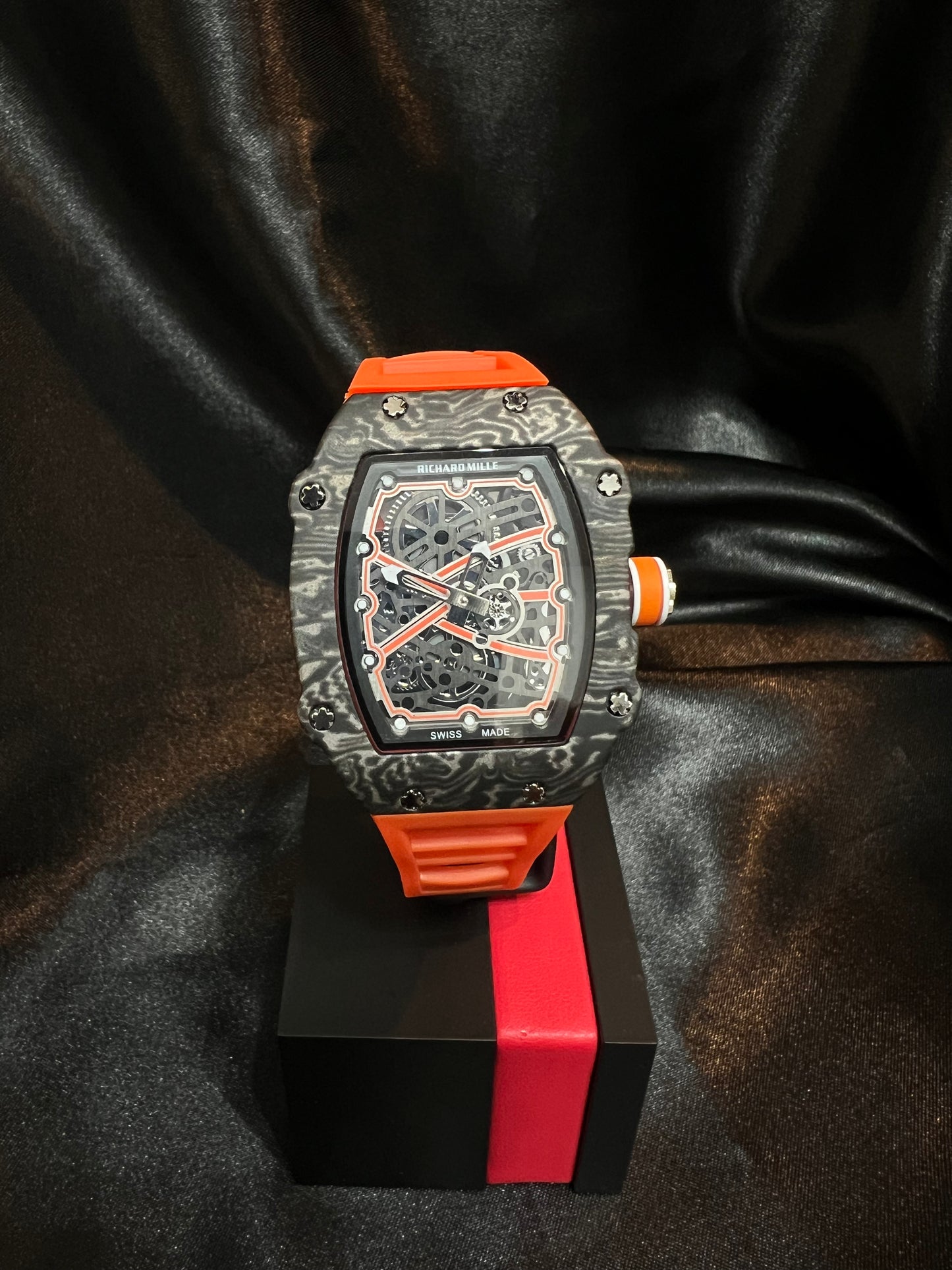 Richard Mille 67-02 Negro Extensible Naranja