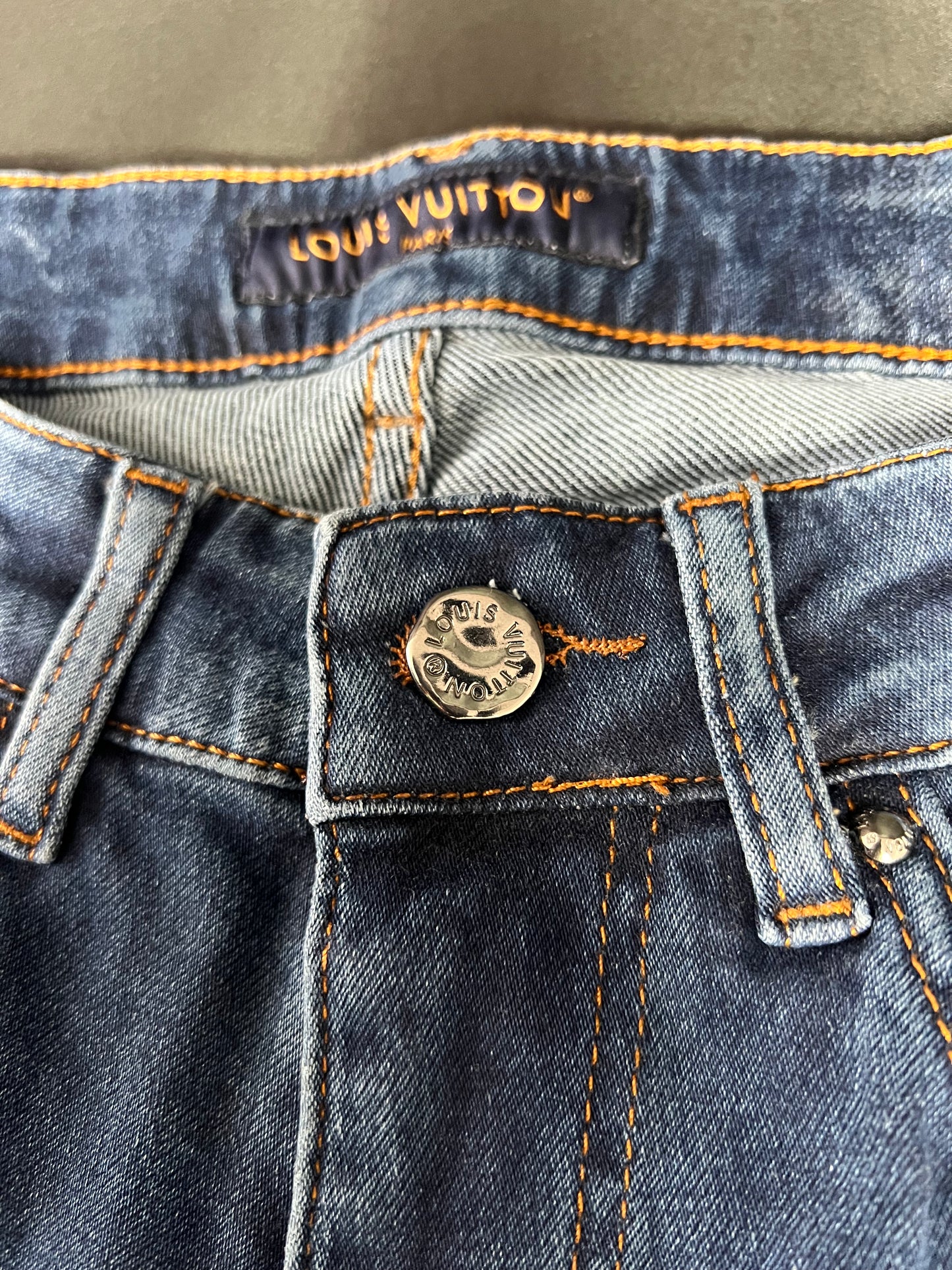 Jeans Louis Vuitton Azul Monogram Bordados
