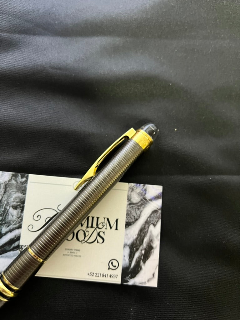 Pluma Mont Blanc Plata con Dorado