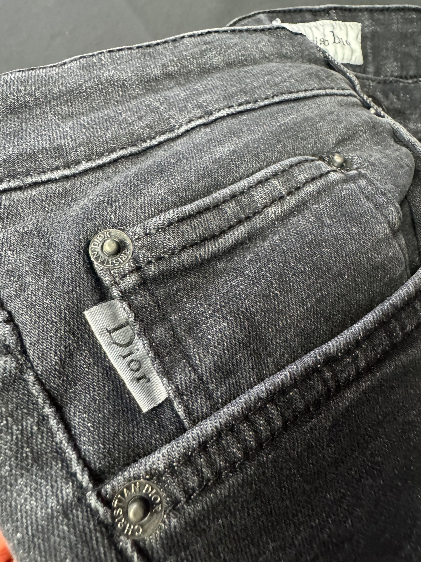 Jeans Dior Negro Logos Bordados