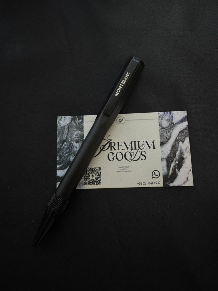Pluma Mont Blanc Negra con logo Blanco