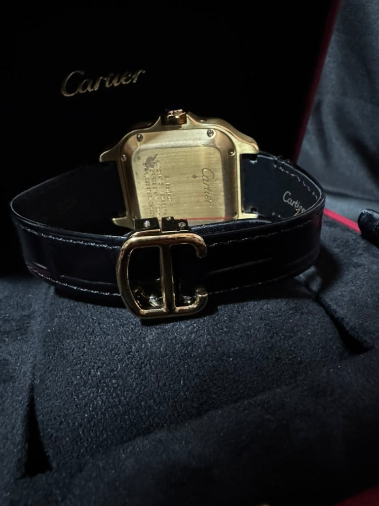 Cartier Santos Oro Chronograph XL Correa De Piel