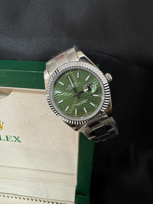 Rolex Date Just Green Dial Texture Oyster