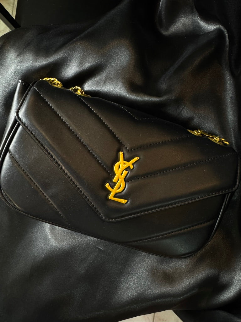Ysl Loulou Chico Negro Dorado