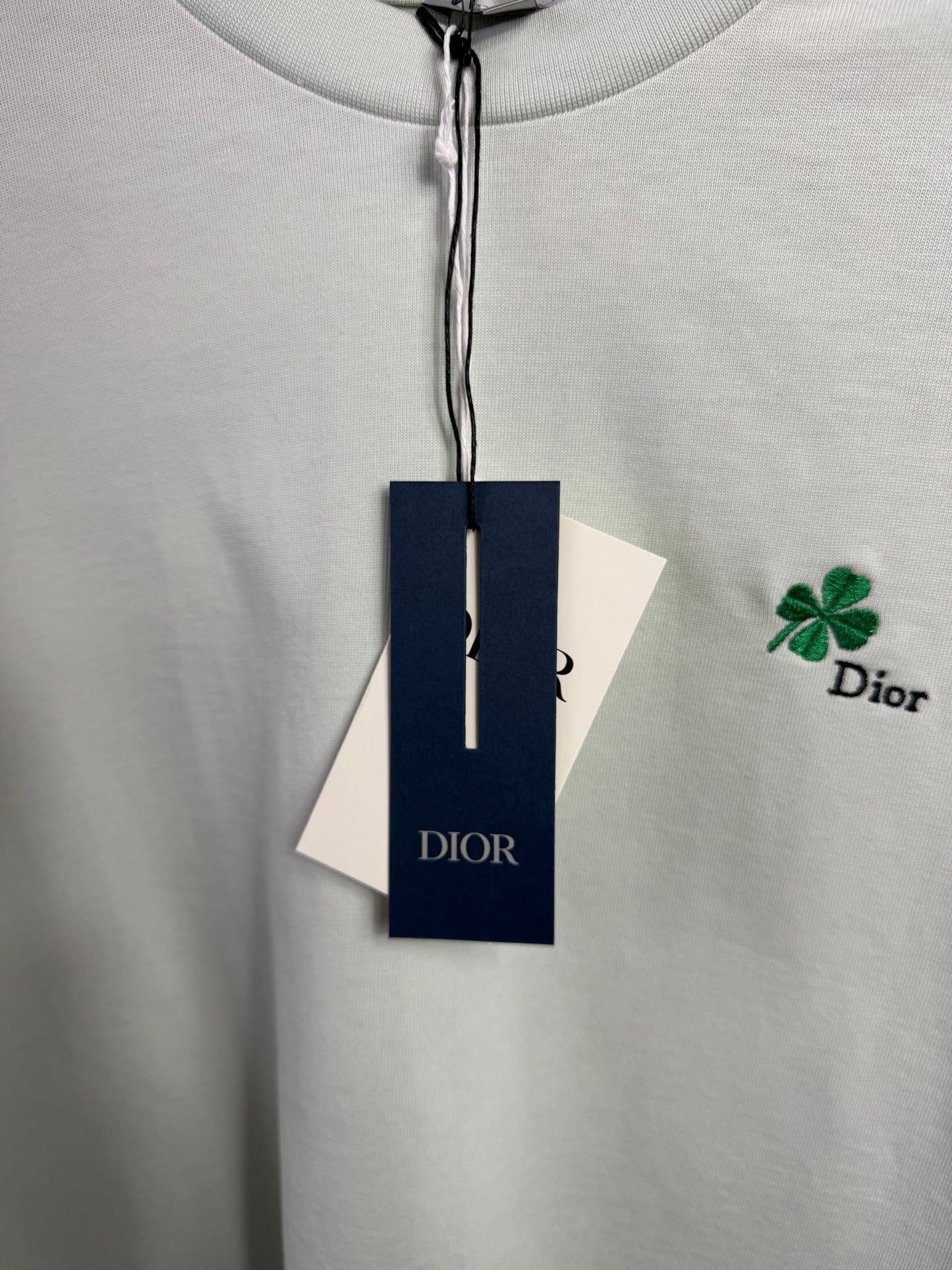 Playera Dior Trebol Bordado Menta UA