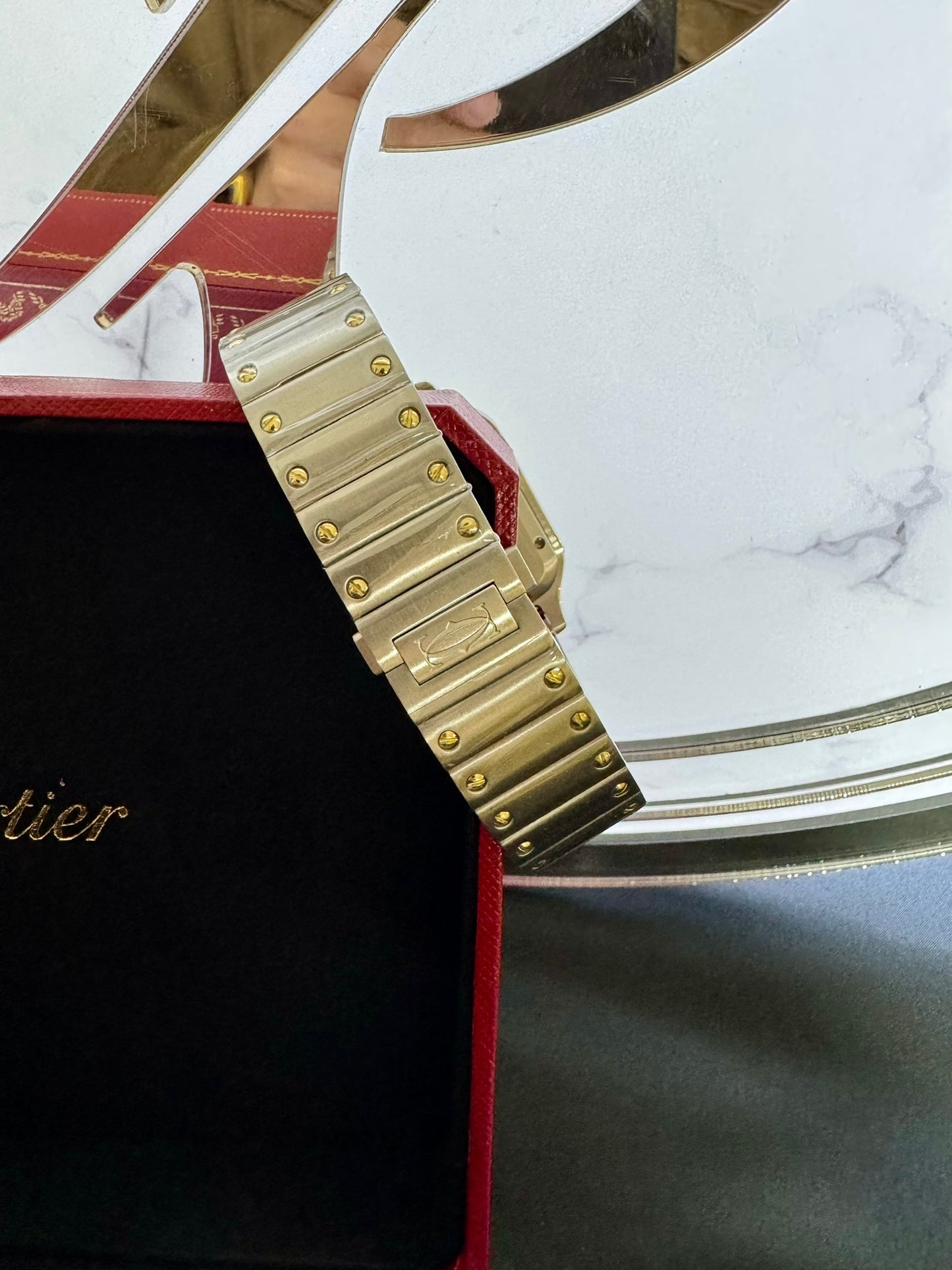 Cartier Dos Tonos Caratula Oro