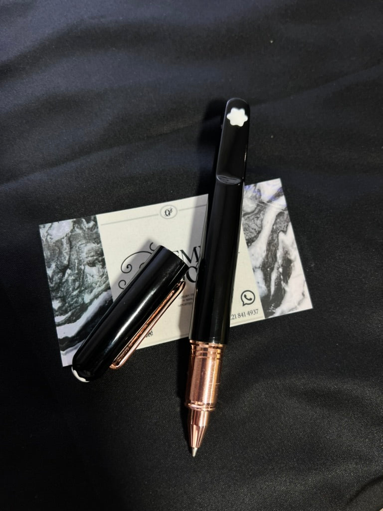 Pluma Mont Blanc Negro con Oro Rosa