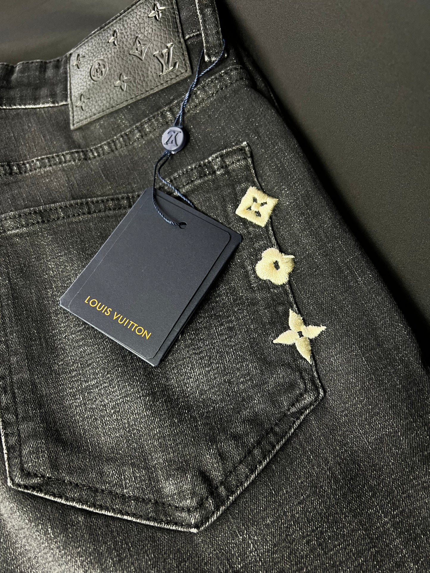 Jeans Louis Vuitton Negros Monogram Bordados