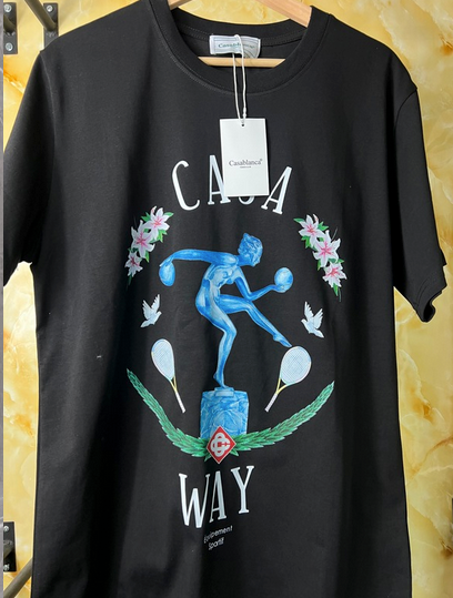 Casablanca Playera Negra con Estampa “Casa Way” y Diseño Deportivo
