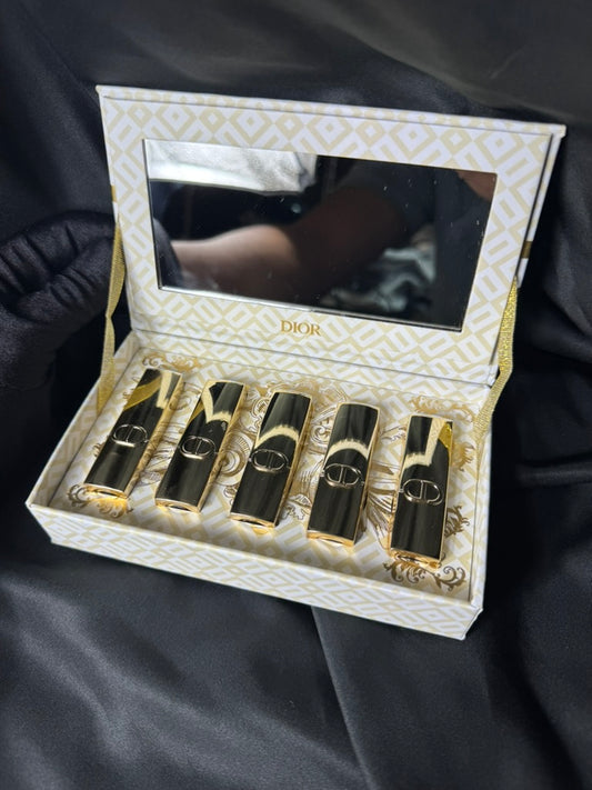 Dior Rouge Dior Luxury Set (5 Labiales en Estuche Dorado con Espejo)