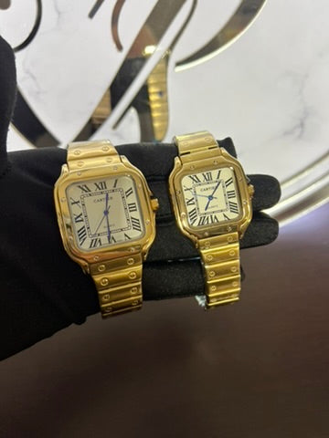Cartier Pareja Dorado cara Blanca
