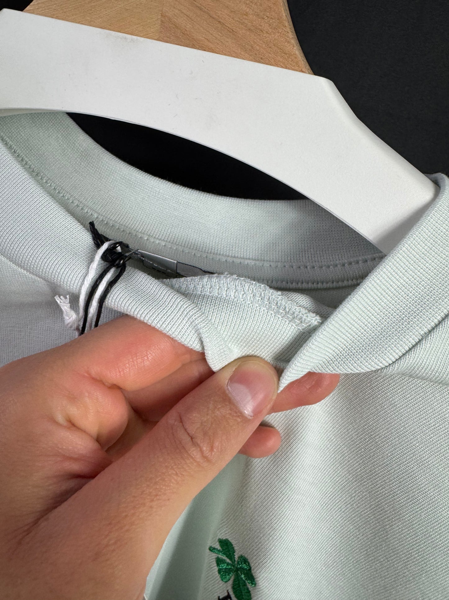 Playera Dior Trebol Bordado Menta UA