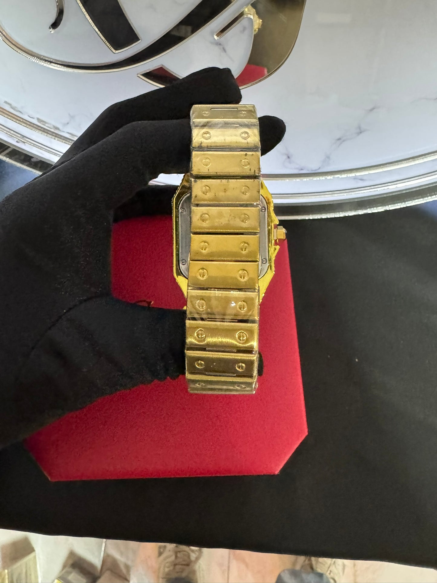 Reloj Cartier Santos Full Ice Dorado