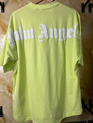 Palm Angels T-Shirt Fluorescente con Logo en Espalda