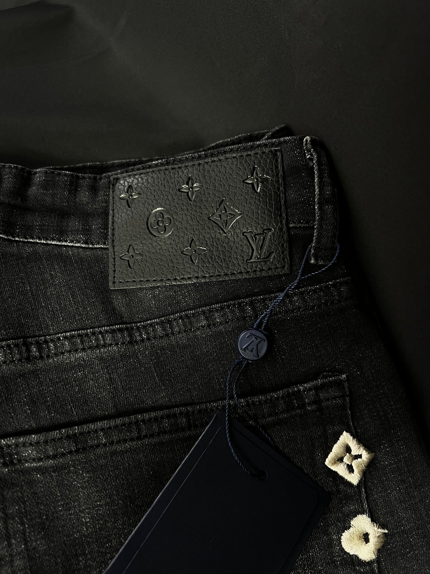 Jeans Louis Vuitton Negros Monogram Bordados