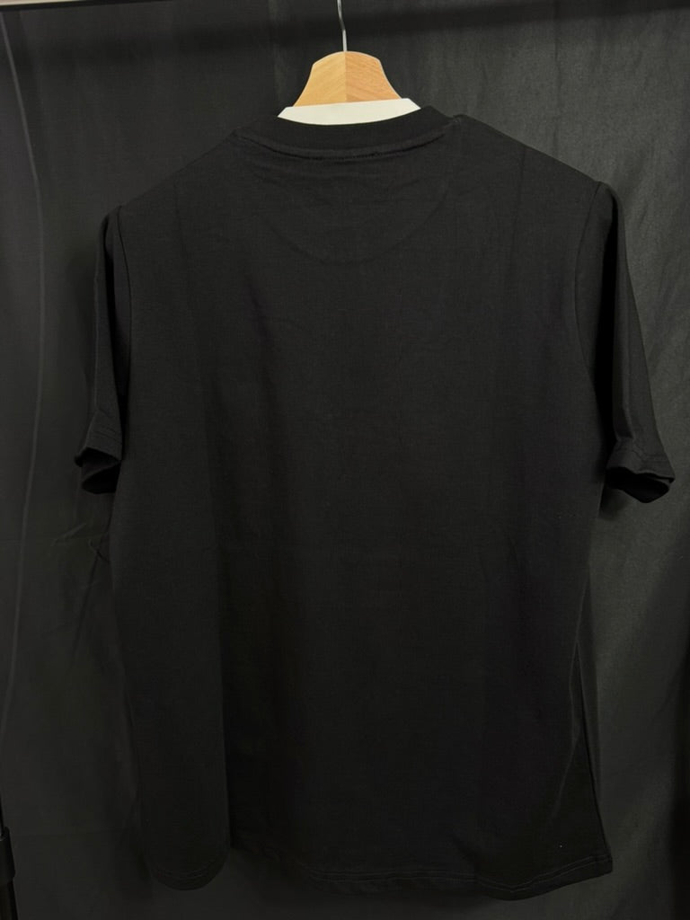 Playera Celine Mini Logo Bordado Negra UA