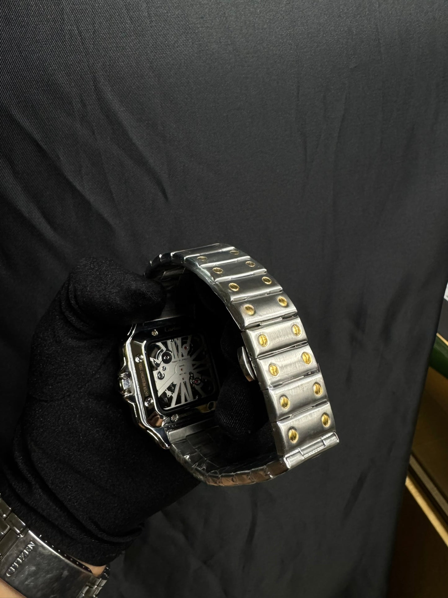 Reloj Cartier Santos Dos Tonos Skeleton