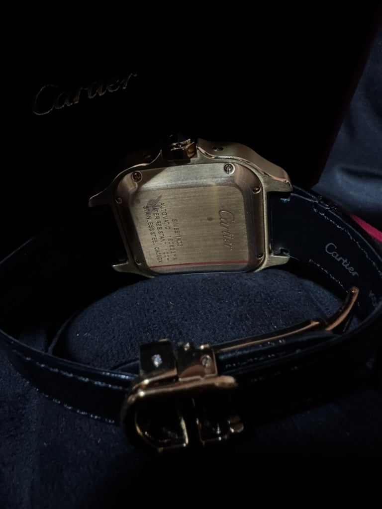 Cartier Santos Oro Chronograph XL Correa De Piel