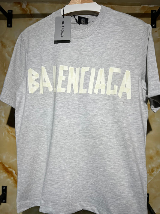 Balenciaga Tape Logo Tee Gris