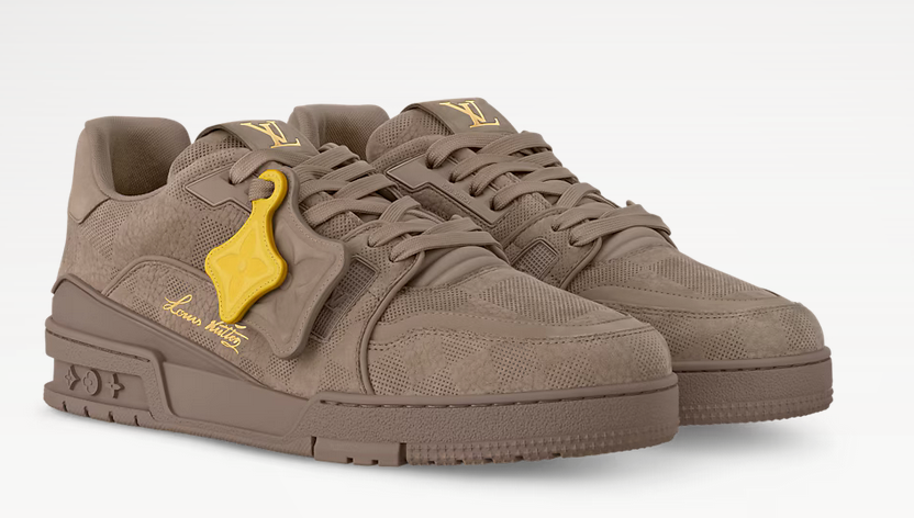 LV Trainer Taupe Yellow Tag