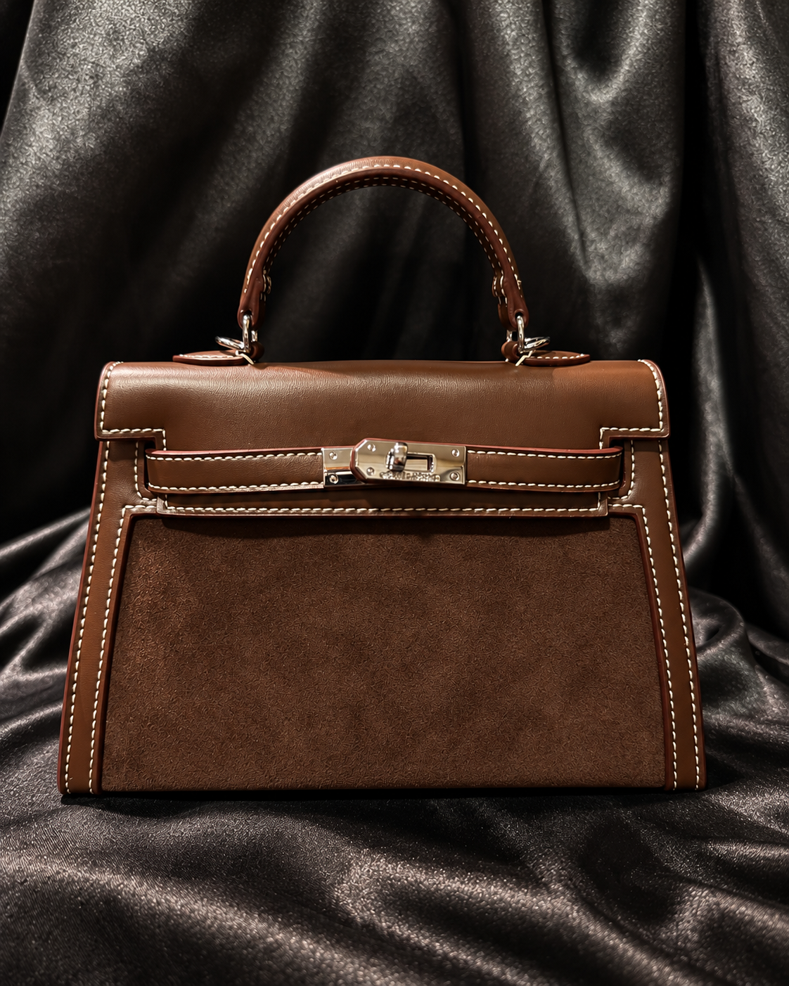Hermes Mini Kelly Gamuza Cafe