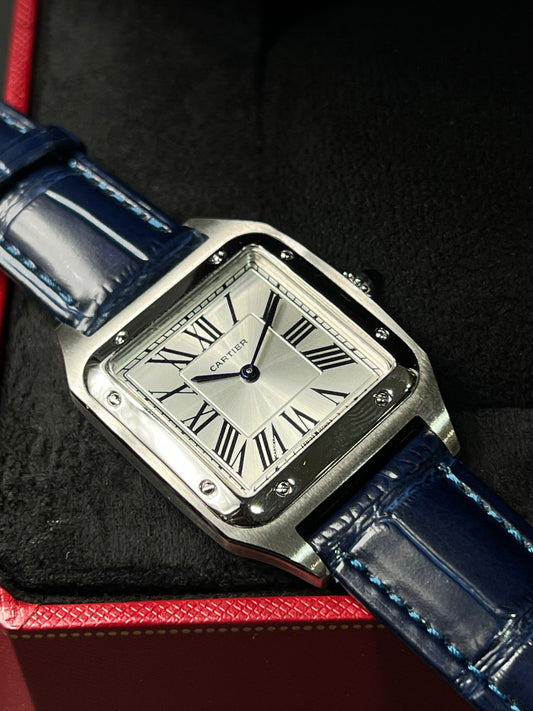 Cartier Santos Dumont Plata/ Azul
