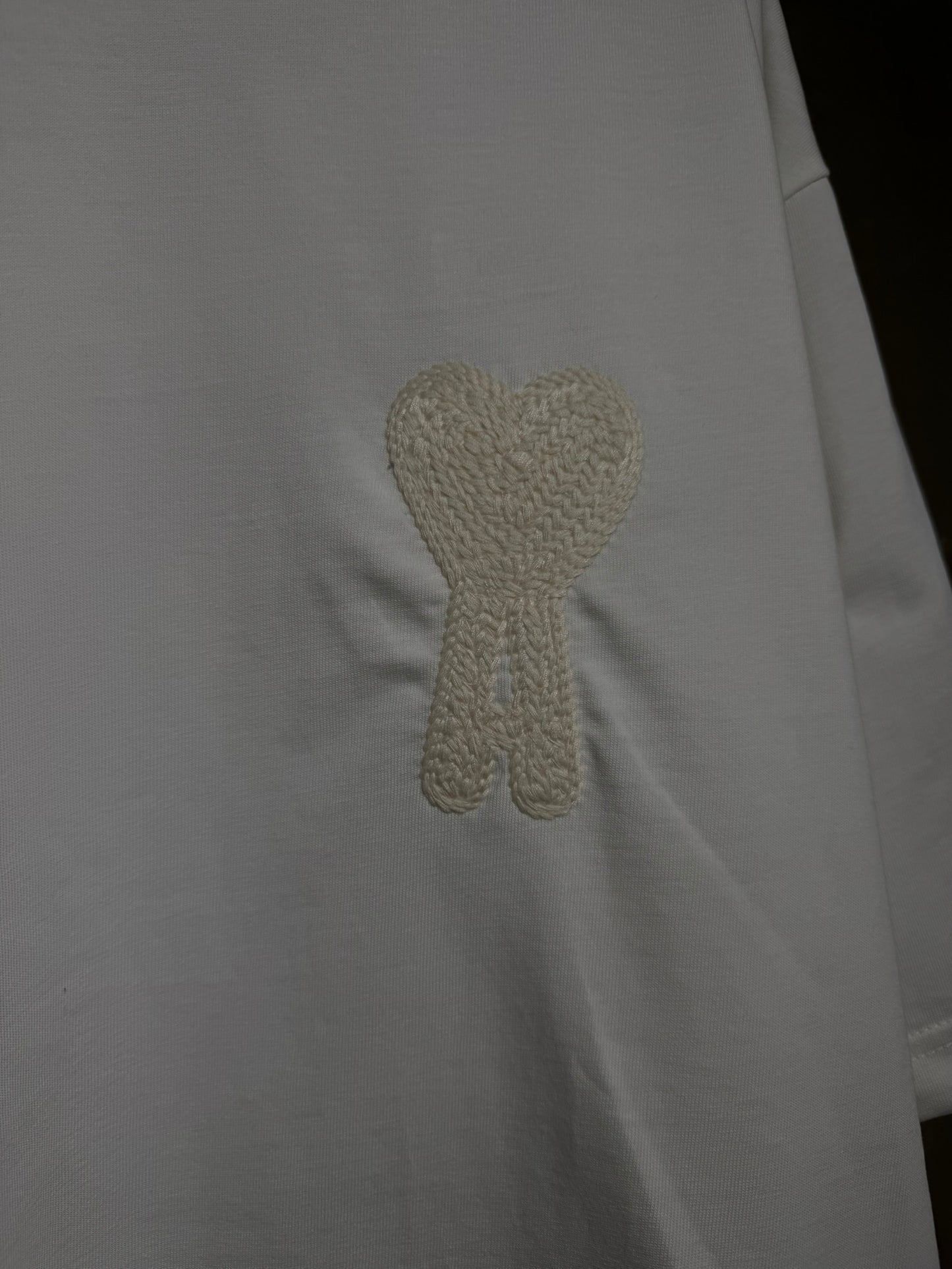 AMI Paris Ami de Coeur T-Shirt (White / Embroidered)