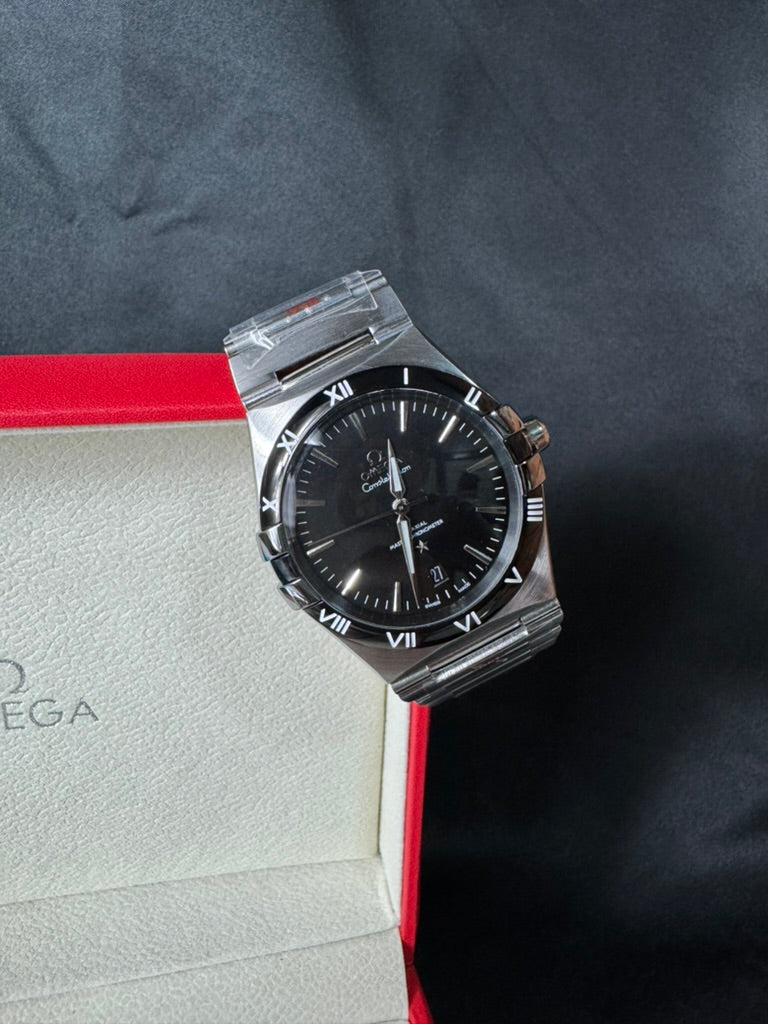 Omega Constellation Black/ Acero