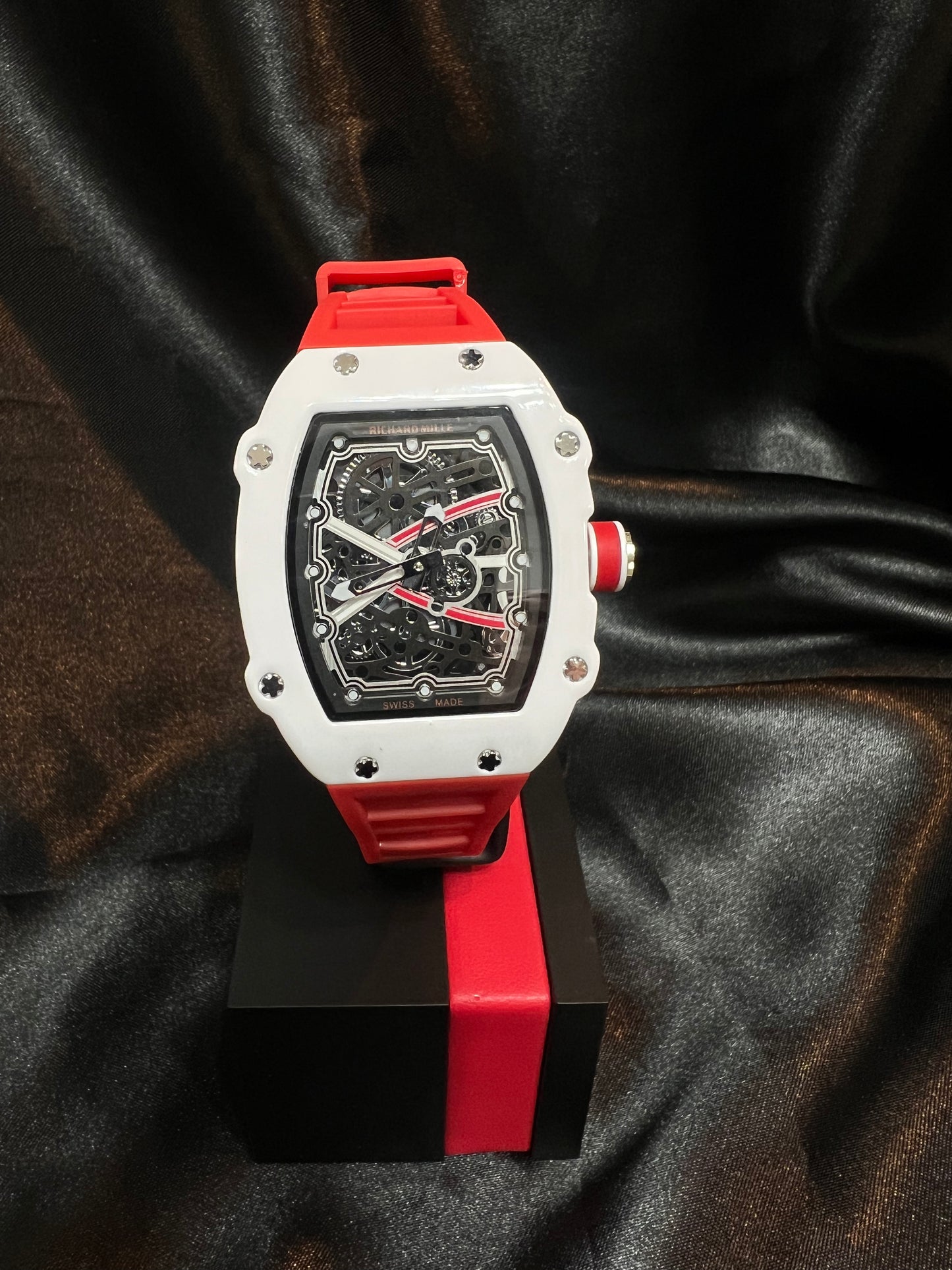 Richard Mille 67-02 Blanco Extensible Rojo