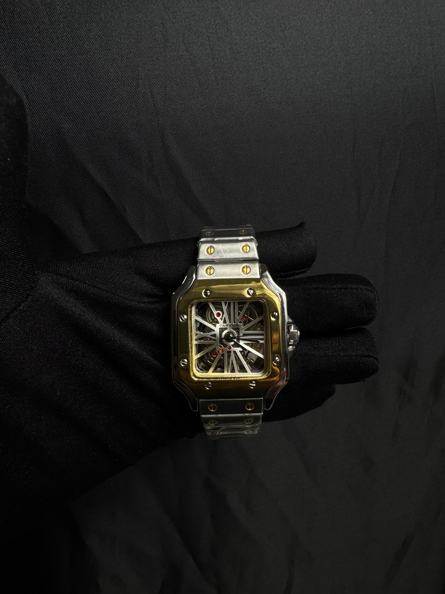 Reloj Cartier Santos Dos Tonos Skeleton