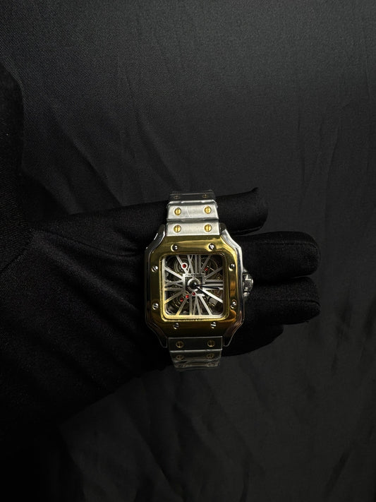 Reloj Cartier Santos Dos Tonos Skeleton