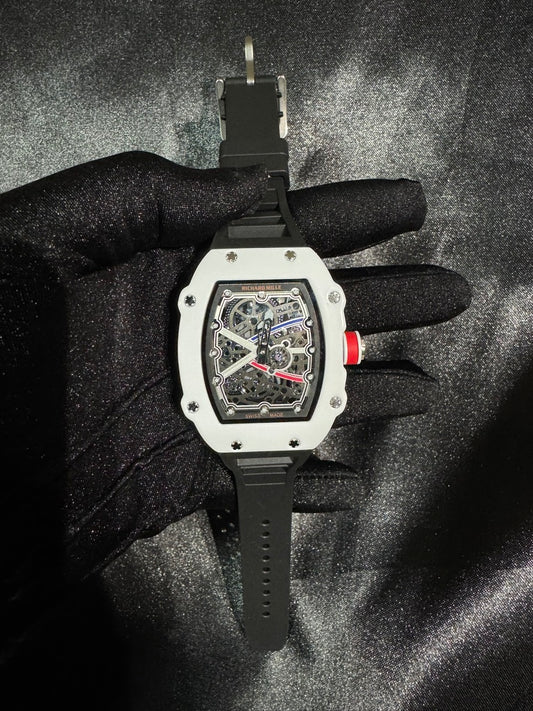 Richard Mille 67-02 Blanco Con Caucho Negro