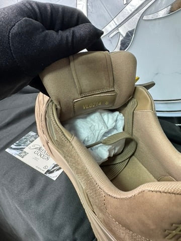 LV Trainer Taupe Yellow Tag