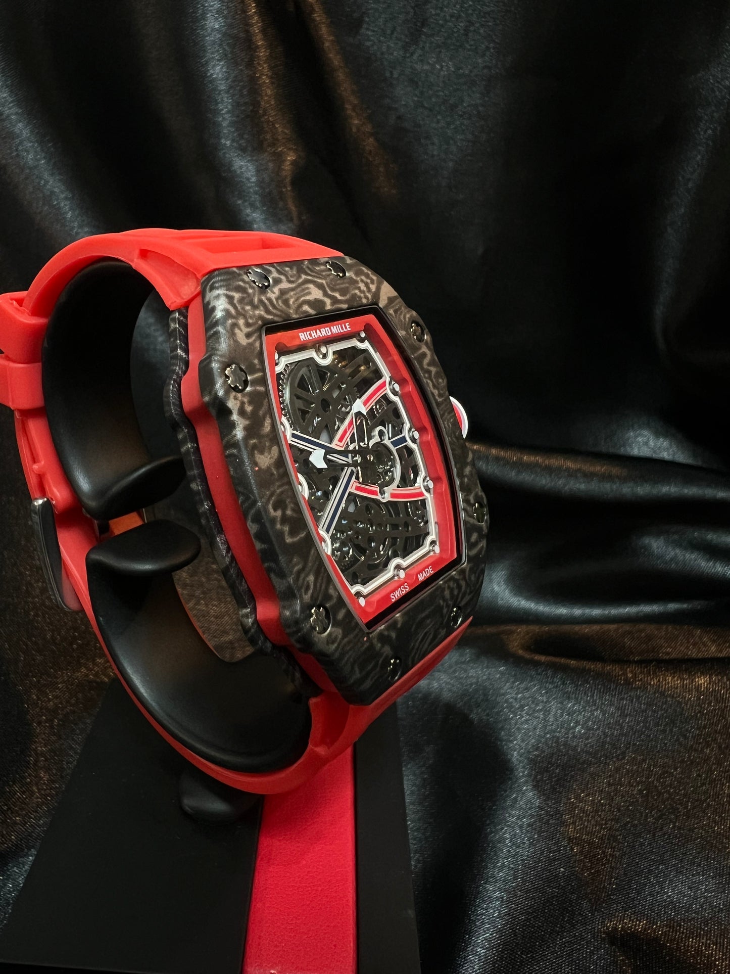 Richard Mille 67-02 Negro Extensible Rojo