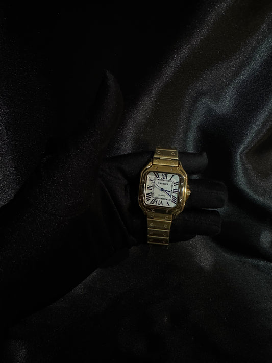 Reloj Cartier Santos Small Dorado con Blanco