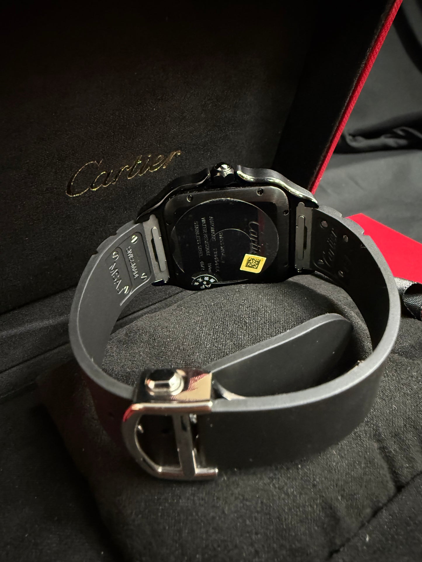 Cartier Santos Black Caucho
