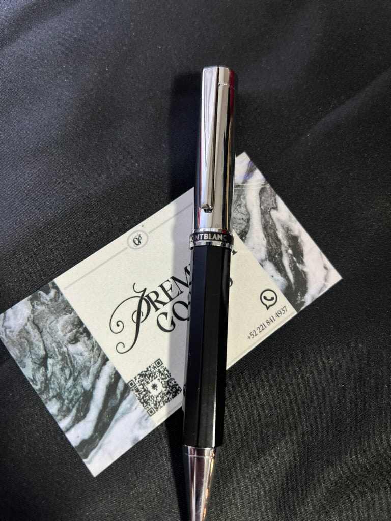 Pluma Mont Blanc Clásica Negra con Plata