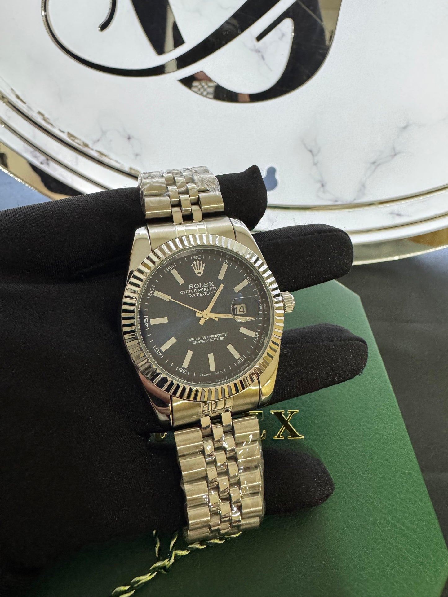Reloj Rolex Date Just Azul