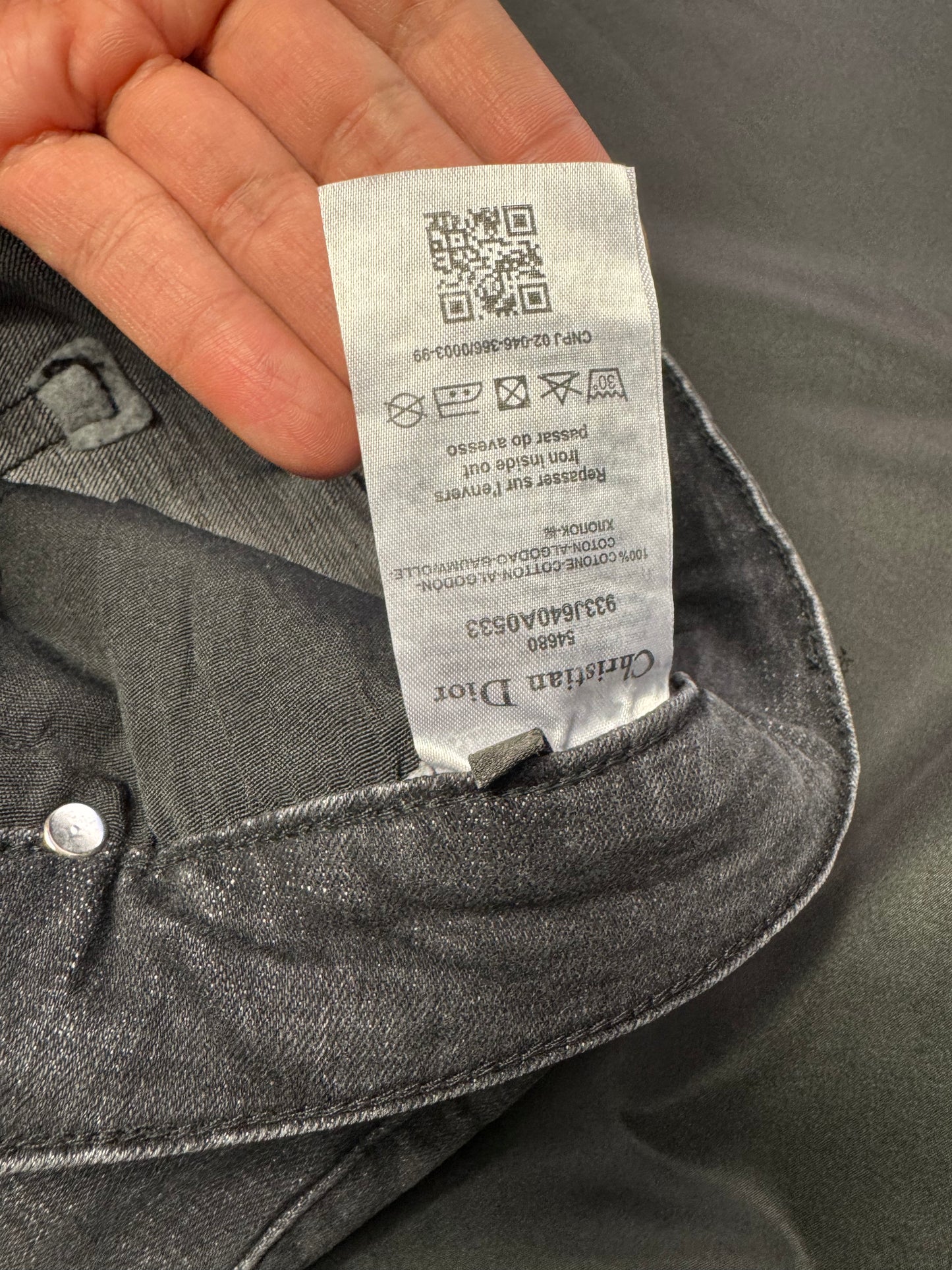 Jeans Dior Negro Logos Bordados