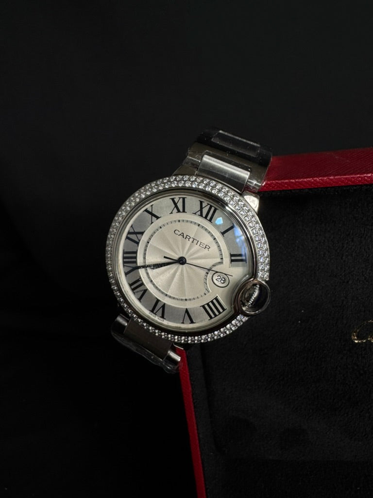 Cartier Ballon Bleu Diamantes Acero