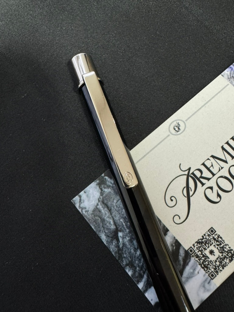 Pluma Cartier Negro con Plata