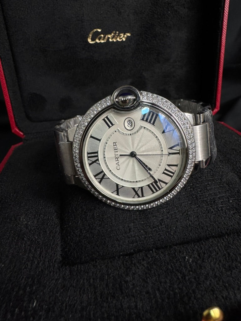 Cartier Ballon Bleu Diamantes Acero